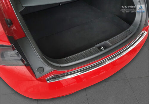 Tesla Model S [12+] stange kaitseliist, must carbon ja poleeritud teras