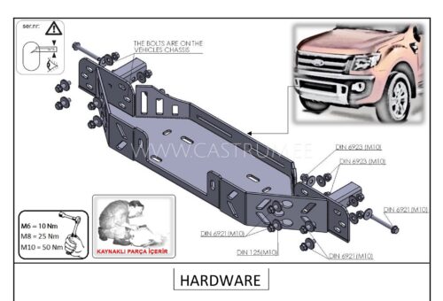 Ford Ranger T6 [12-15] vinssin asennusalusta